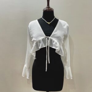 White Tie Up Top