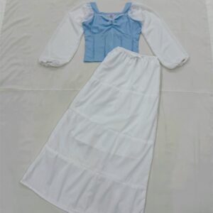Blue Vintage Top with Maxi Skirt
