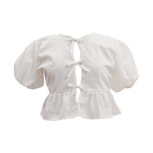 White Peplum Top