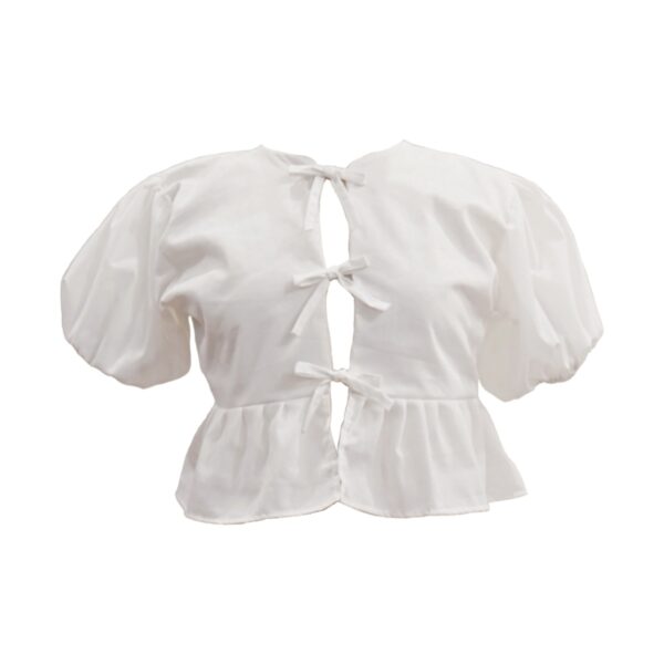 White Peplum Top