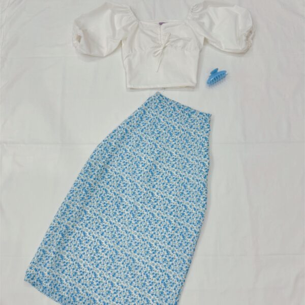 Iris skirt x baby doll sleeves top
