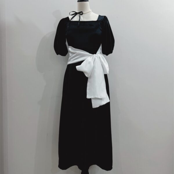 Front Bow Velvet Dress