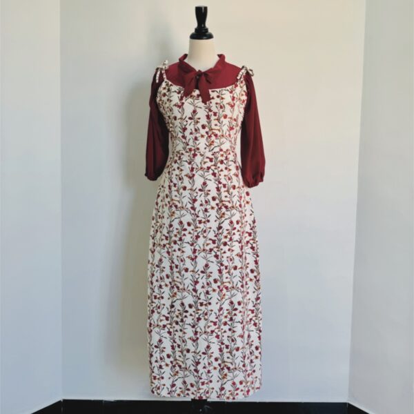 Beige Rose Korean Dress