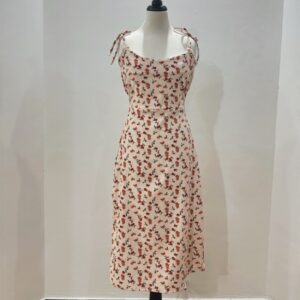 Reddish Orange Korean Dress