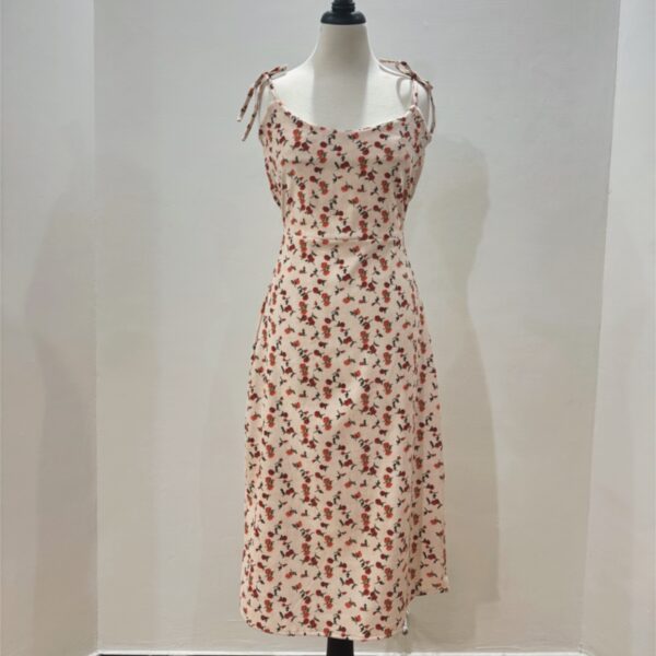 Reddish Orange Korean Dress