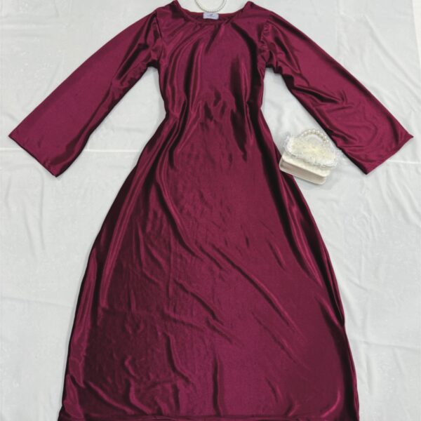 Burgundy Bell Sleeves Velvet Dress